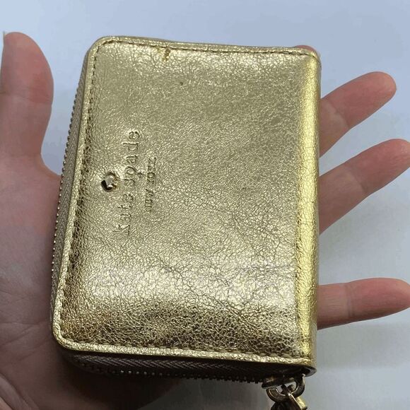 Kate Spade Golden Leather Zip Around Mini Wallet / Card Case - Picture 9 of 9